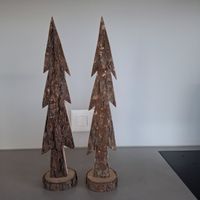 Holz Tannenbäume, 2 Stk. Weihnachtsdeko