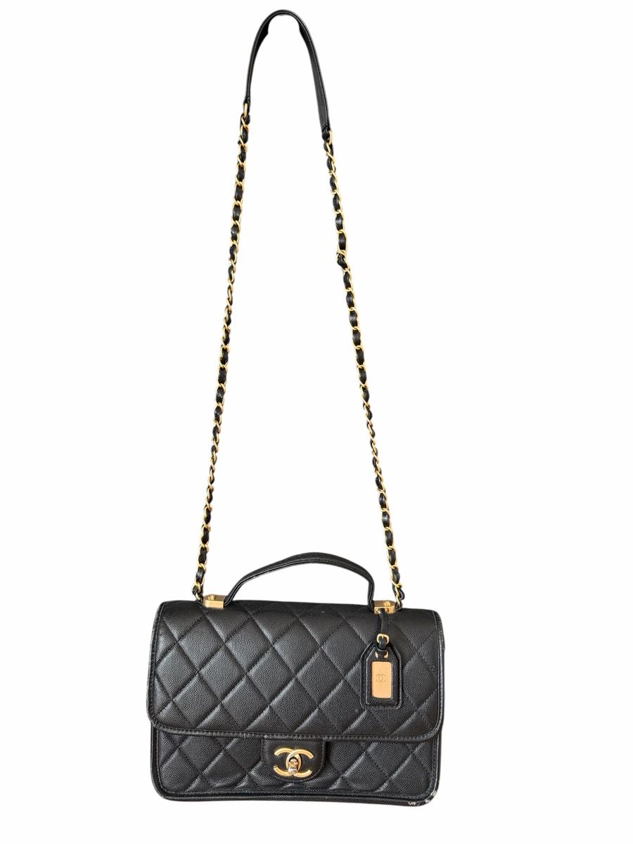 Chanel Borse da donna: Chanel Black Caviar 22K Top Handle Flap – Usato da Rüschlikon venduto da Wurmsibach