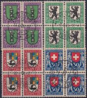 1925, J33-J36 saubere Viererblöcke (Zentrumsst.), Kat: 180.-