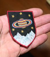 VINTAGE Badge SATURN nos ST. GALLER STICKEREI