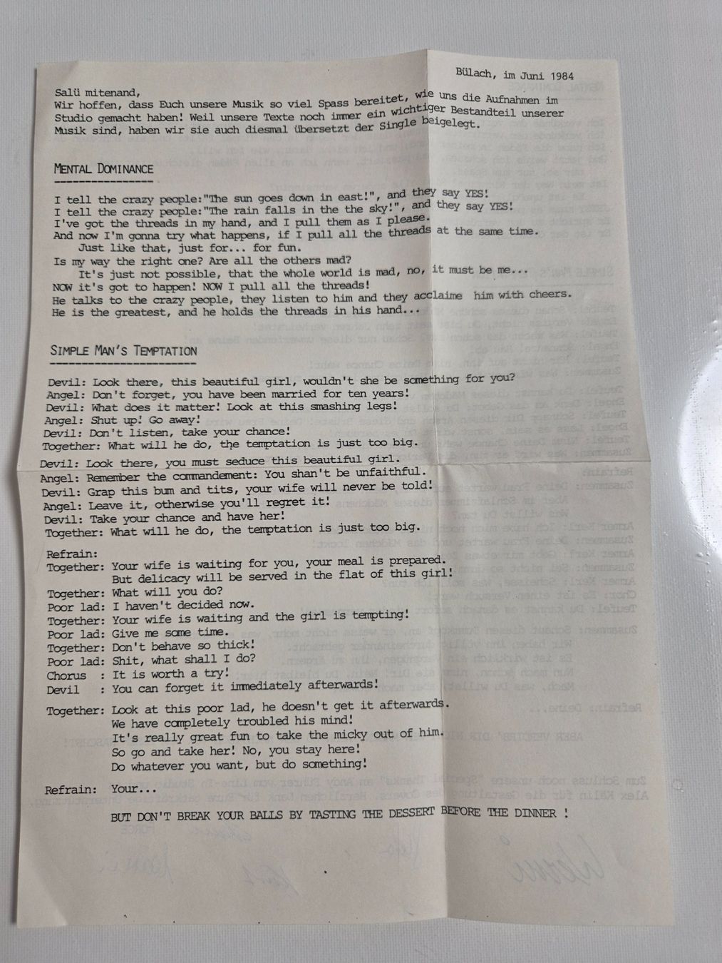 Schallplatten: Force  -  Mental Dominance - Single 7 , CH – Neu (gemäss Beschreibung) aus Uster von newwave0 4