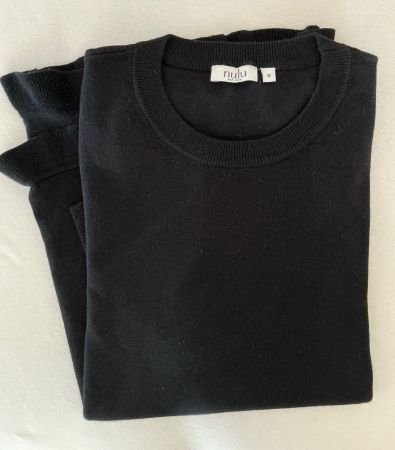 Schwarzer Nulu Kurzarm Pullover in Gr. S