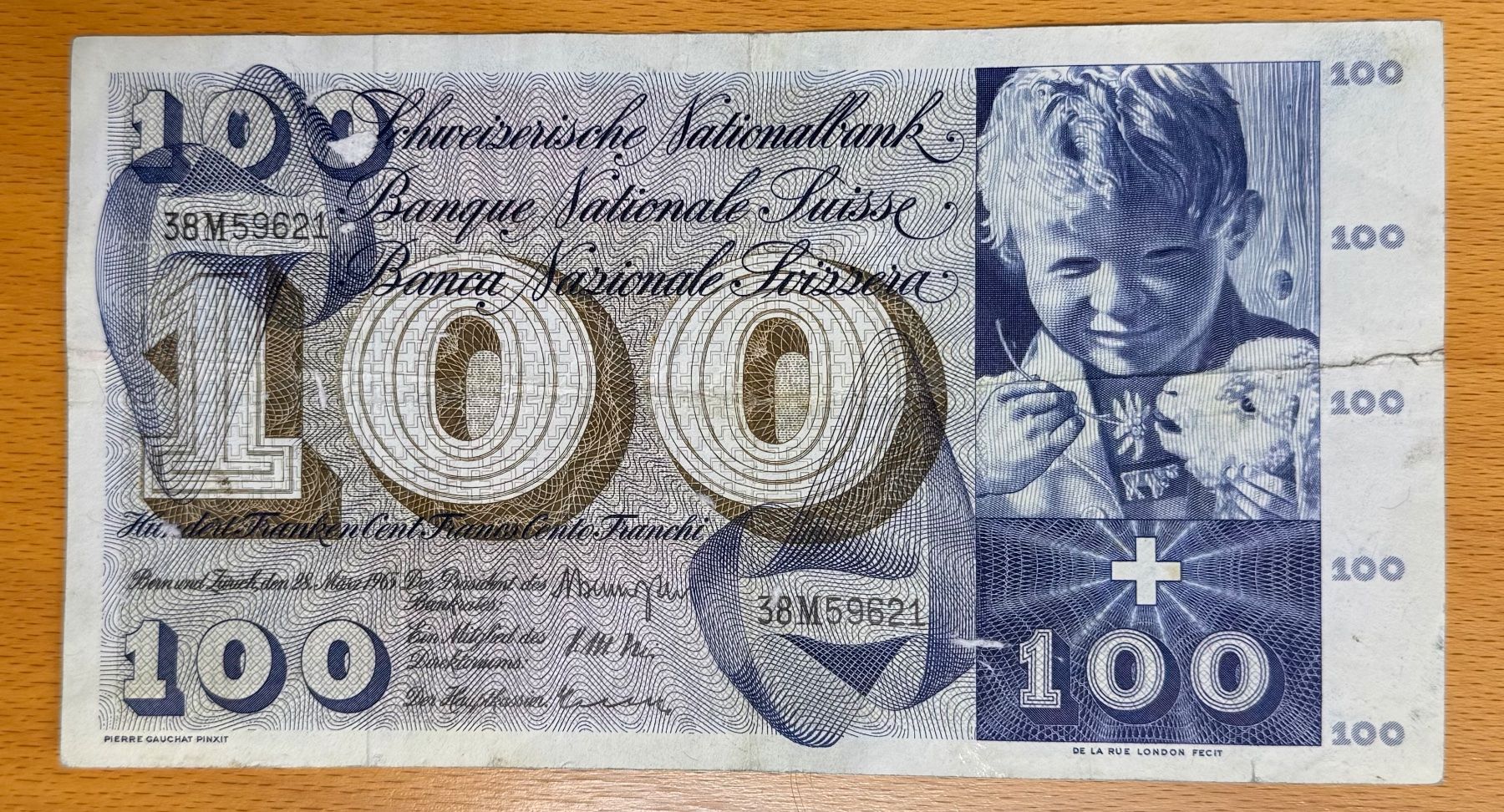 Banconote: Banknote 100 Franken 28. März 1963 – Usato da Andwil SG venduto da Ariisa1234