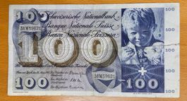 Banknote 100 Franken 28. März 1963