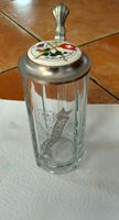 Chope à bière Feldschlösschen en verre avec couvercle