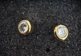 Ohrringe vergoldet mit Zirkonia Stein
