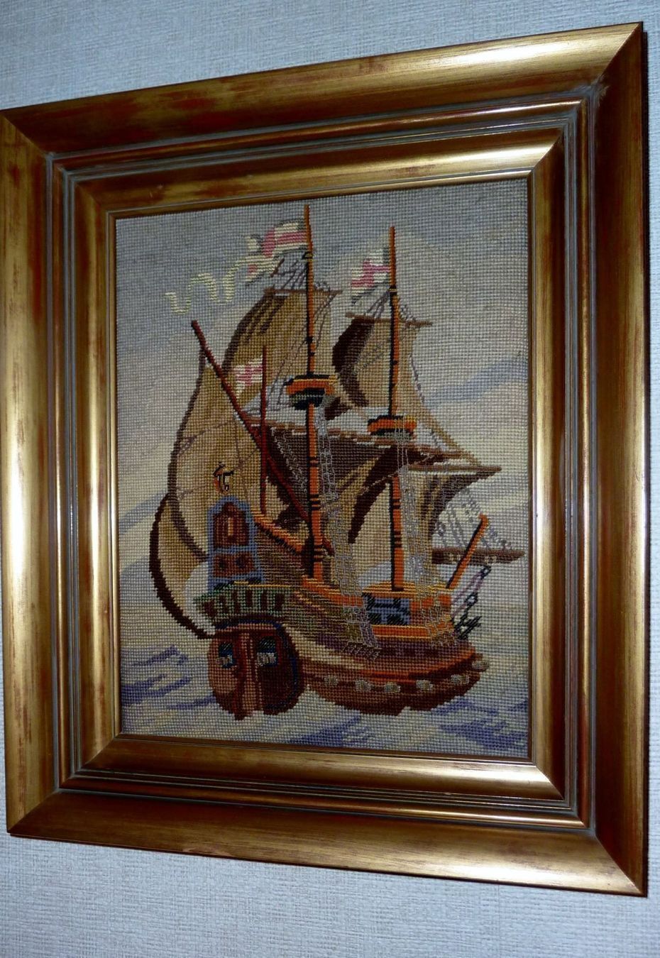 Foto & Immagini: Stickbild in Rahmen Schiff – Usato da Siebnen venduto da GluckPilz5684 6