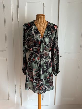 JOHANNA ORTIZ x H&M - Volants Kleid gemustert XS