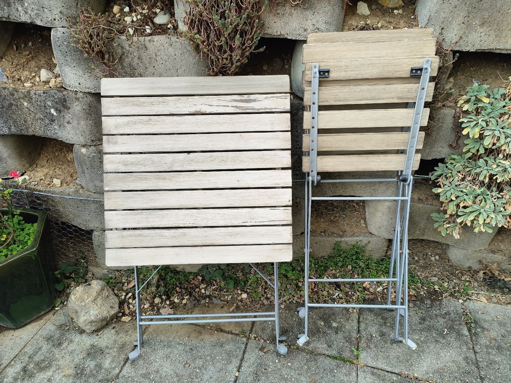 Tischset: Bistro Set Holz Metall  – Gebraucht aus Obfelden von Buddha24 5