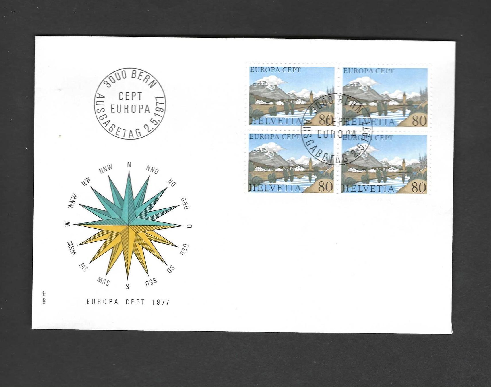 Tutti i francobolli: CH FDC Viereblock 1977 – Nuovo e nell'imballaggio originale da Koblenz venduto da Markenhimmel