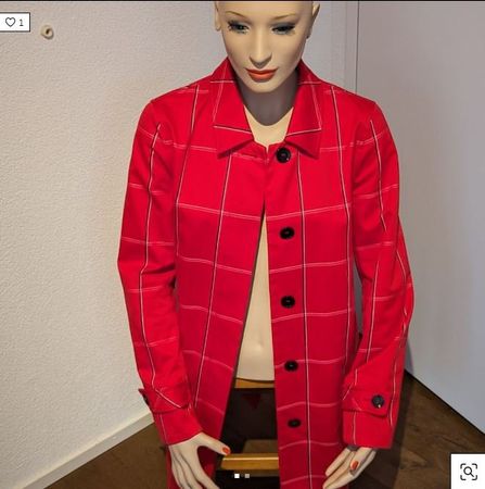 MARC CAIN Jacke rot kariert Grösse 2 (ca. 36)