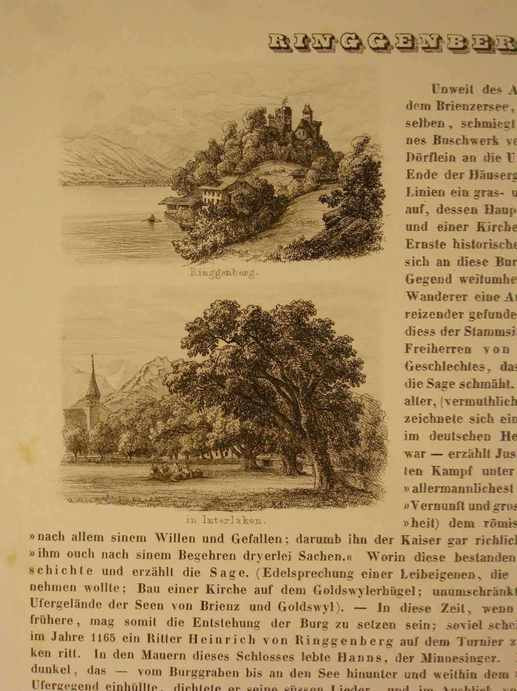 Cartoline postali: RINGGENBERG, UNSPUNNEN, INTERLAKEN – Usato da Grüningen venduto da Kartensammler 1