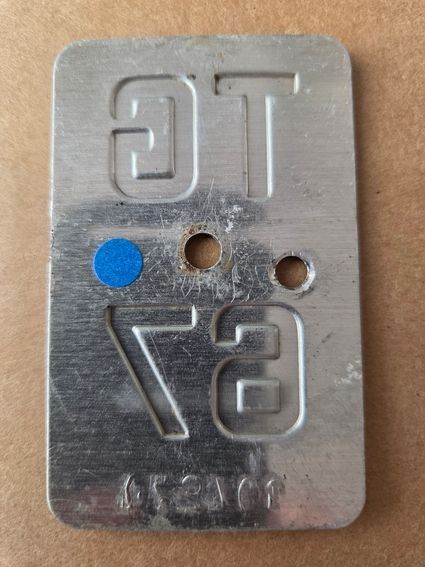Sachs Schilder: Velonummer TG 67 weiss Mofanummer plaque Mofa – Gebraucht aus Schenkon von Uhu007 1