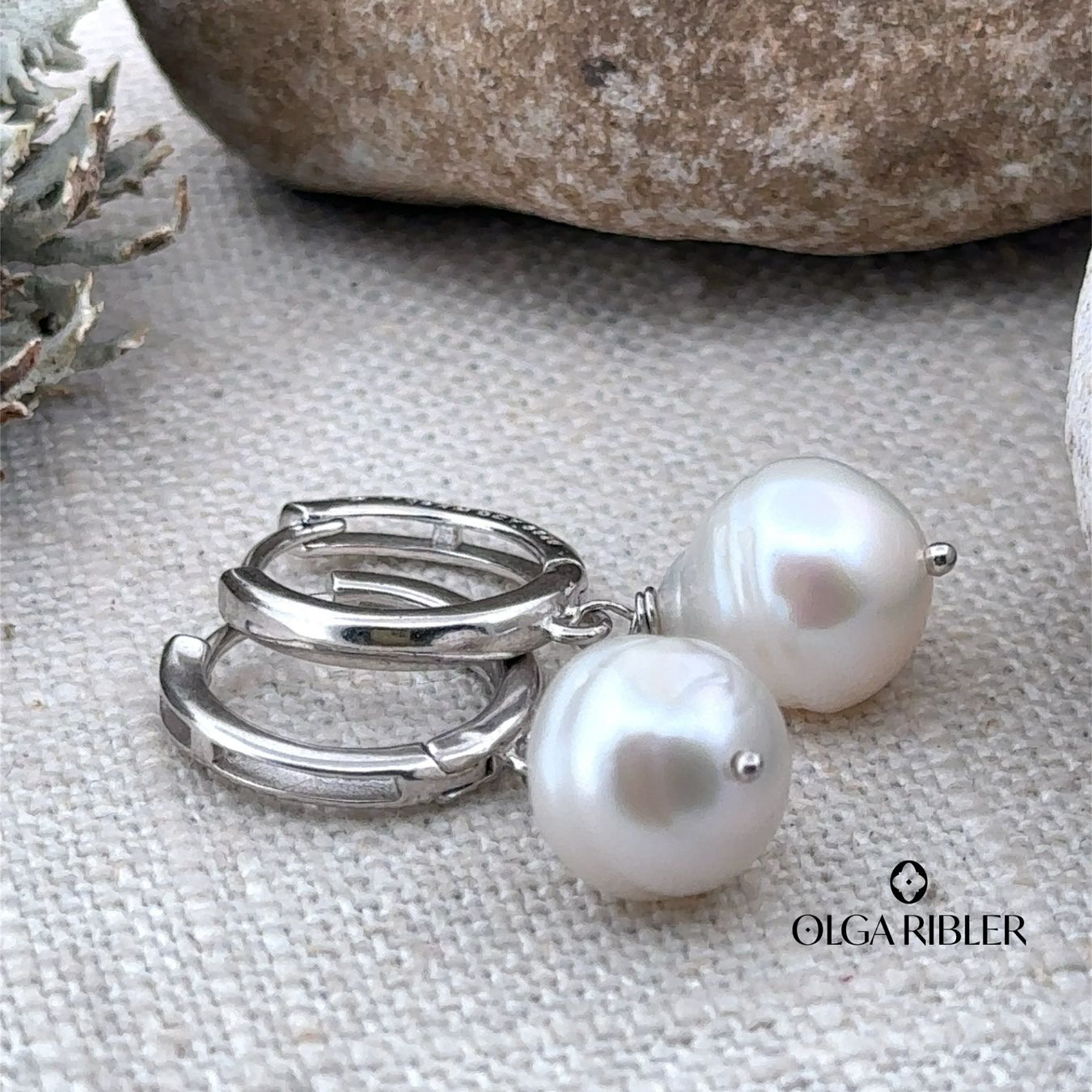 Olga Ribler Orecchini pendenti & Orecchini a lobo: Sterling Silber 925 Creolen mit Perlen – Nuovo (secondo la descrizione) da Luzern venduto da Schmuckoutlet 3