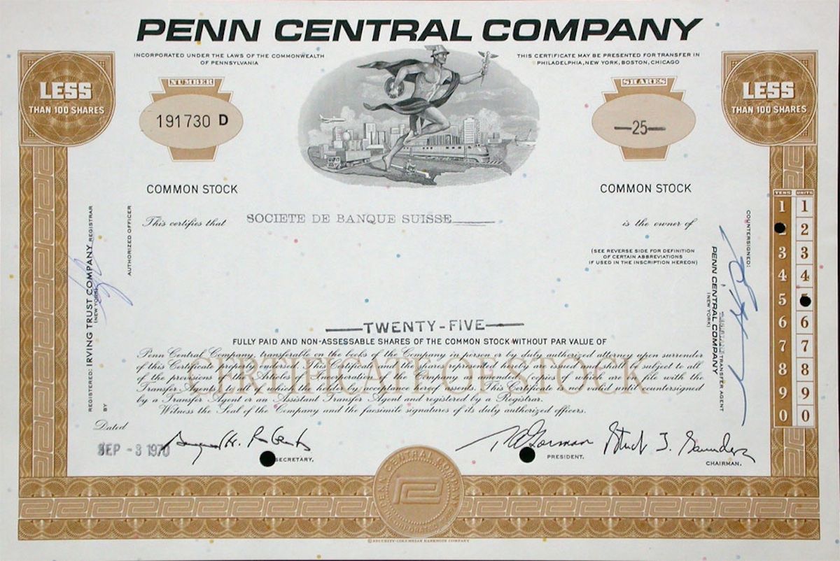Dokumente: Penn Central Company - 1970 – Gebraucht aus Solothurn von Sgasche