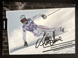 Signierte Sammlerkarte Anna Fenninger Ski Alpin