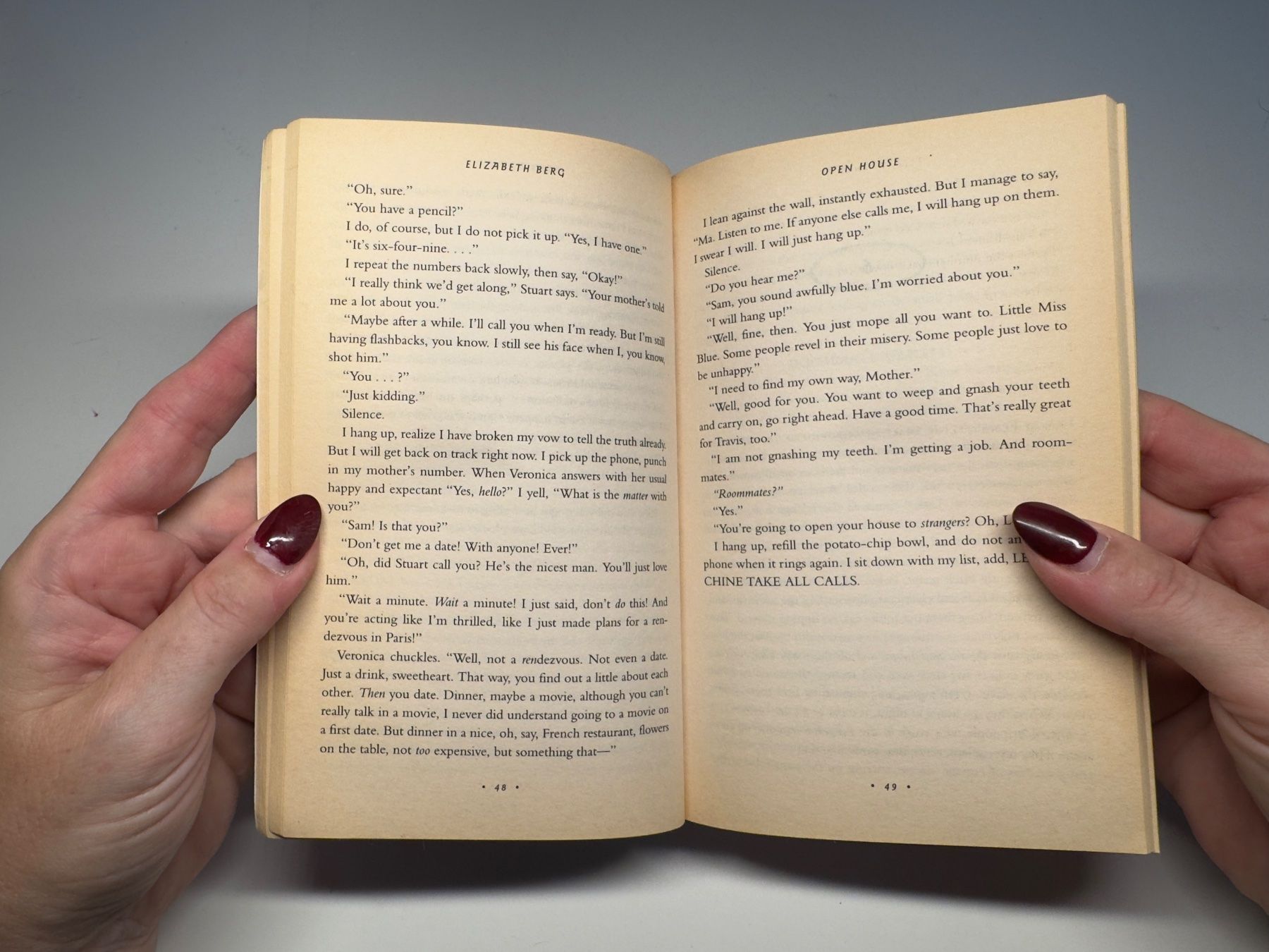 Libri: NOVEL: Elizabeth Berg, Open house – Usato da Grosswangen venduto da English_books 4
