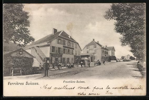 Cartoline postali: AK Verrières Suisses, Frontière-Suisse – Usato da Berlin venduto da bartko-reher