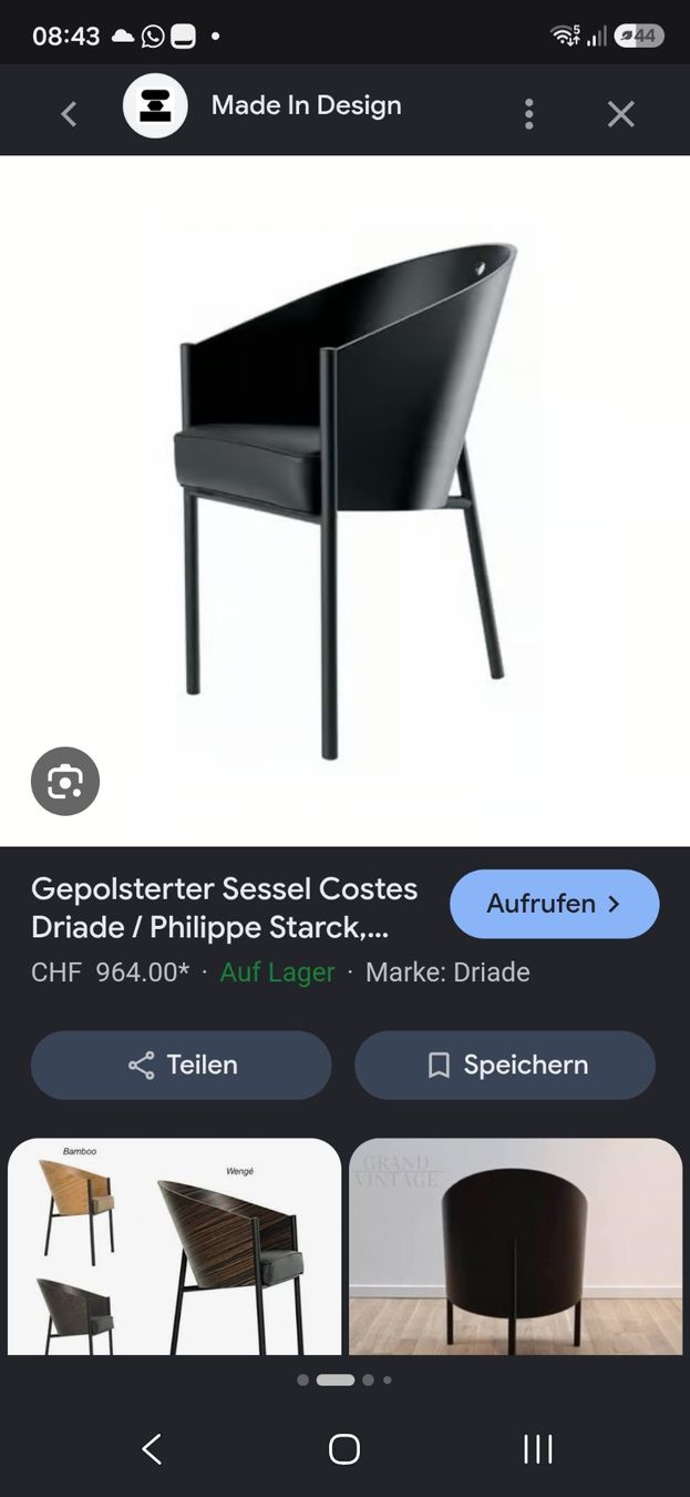 Sessel: 6 Design Sessel Costes Driade – Gebraucht aus Greifensee von hocan 1