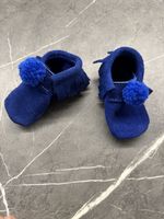 Hand made Baby mocassini blu