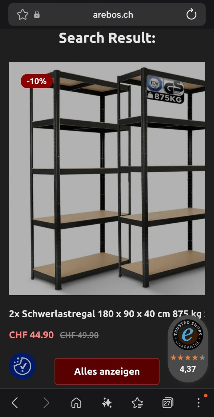 Étagères: 5 Schwerlast Steckregale – D'occasion à Winterthur par SabrinaSe