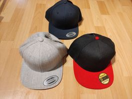 Snapback Basecap Kappe Classic 3 Stück 3 Farben NEU