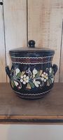 Keramiktopf mit Deckel floral, traditionell