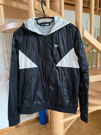 ADIDAS Kapuzenjacke, schwarz-weiss, Gr. 36