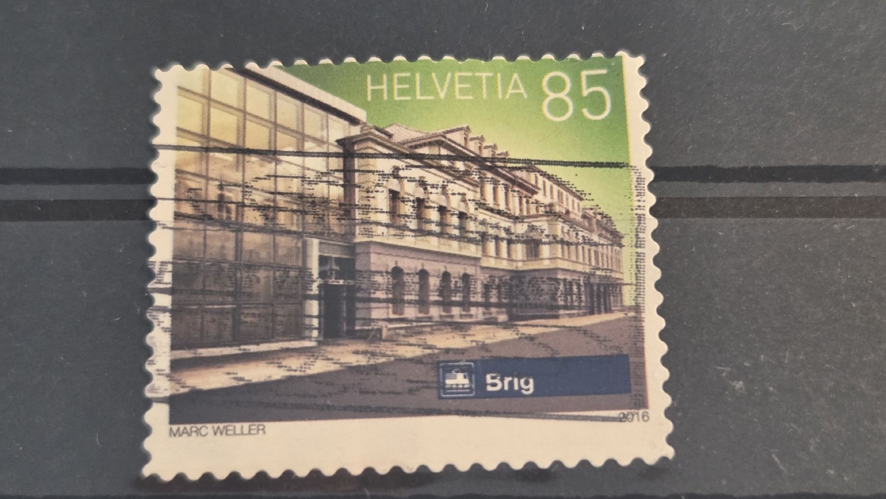 Alle Briefmarken: 2016 Bahnhof Brig Abart Stark verschobenes Markenbild – Gebraucht aus Arni AG von Moth68
