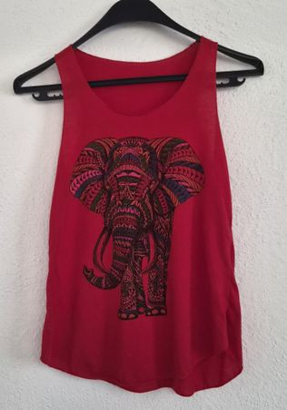 Tanktop Strandtop S / 36 rot Elefant Sommertop Boho 