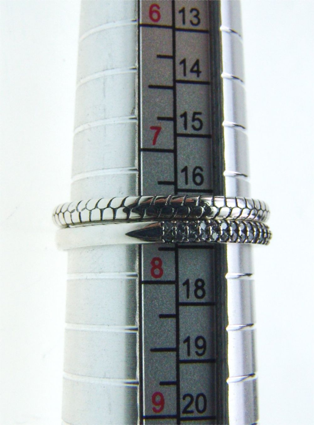 Anelli: 925 Silber doppelter Fingerring mit Schlangenmuster – Nuovo (secondo la descrizione) da Schmitten FR venduto da la_luna_blue 2