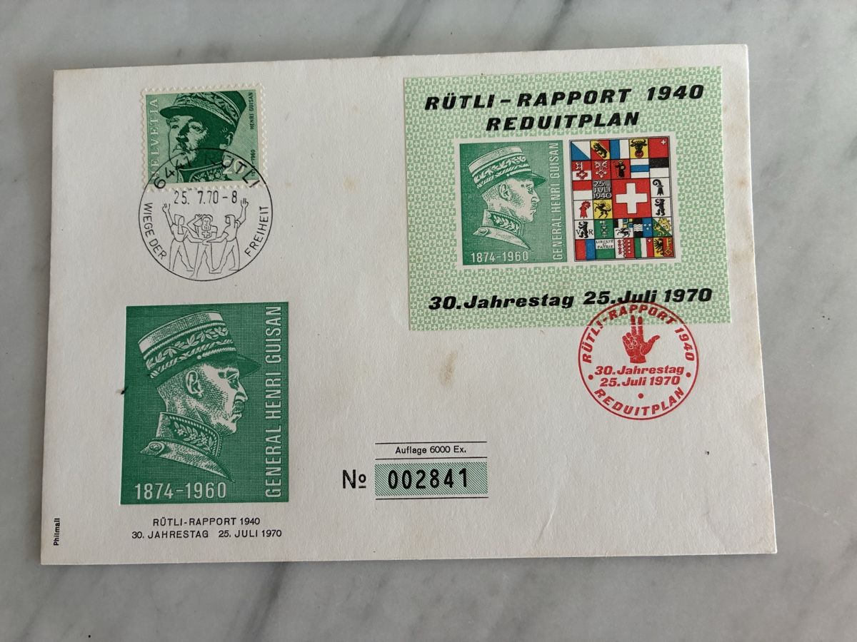 Couverts & Versandtaschen: Briefumschlag, Rütli-Rapport 1940 gestempelt. – Gebraucht aus Bassersdorf von 1Morgenrot