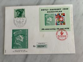 Briefumschlag, Rütli-Rapport 1940 gestempelt.