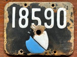 1921 Velonummer Zürich Schweiz Kanton Zürich