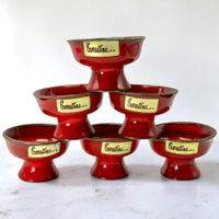 Lot de 6 coupelles "Ernestine" céramique émaillée rouge
