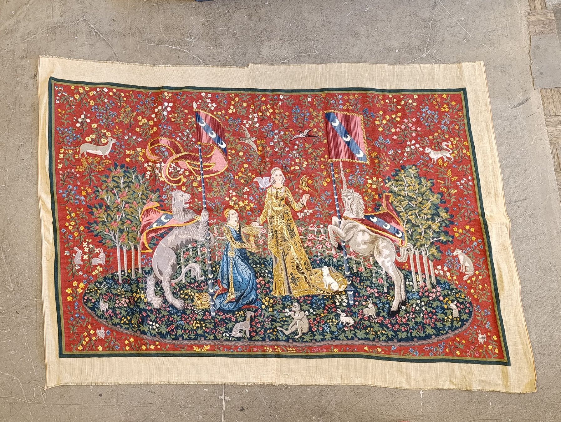 Teppiche: Wandteppich Gobelin im Aubusson-Stil "Dame mit Einhorn" – Gebraucht aus Herisau von Tosam_WinWin