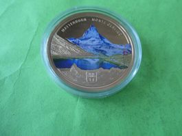 vergoldete Medaille 40 mm PP,  Matterhorn