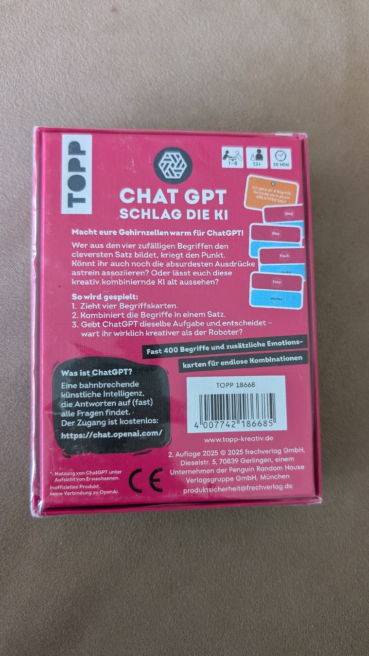 Giochi: ChatGPT - Schlag die KI – Nuovo e nell'imballaggio originale da Luzern venduto da RST90-- 1