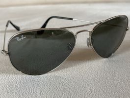 Ray-Ban Aviator Sunglasses Metal Silver Good Condition