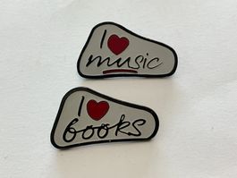 2 Pin I Love Books / Music