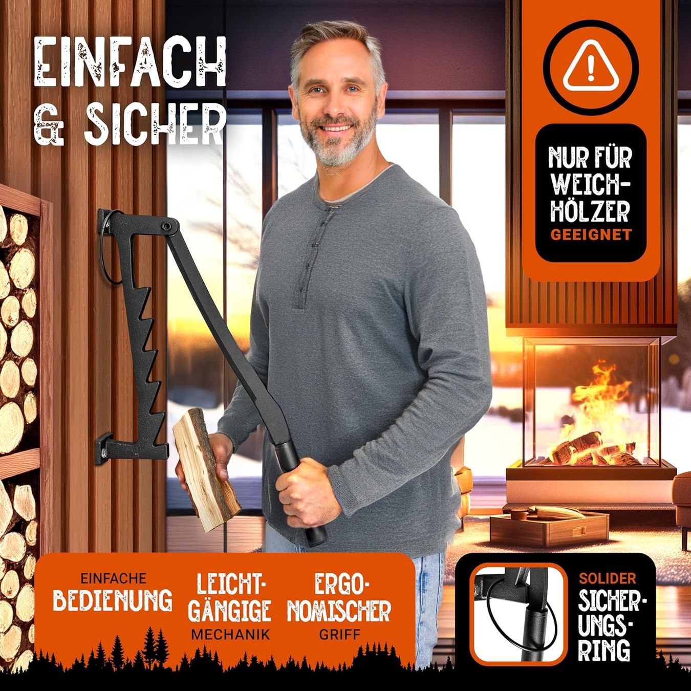 Alle Maschinen: Manueller Holzspalter Wandmontage Anzuendholz Spalter – Neu und originalverpackt aus Schaffhausen von smarastore 3