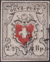 ORTS POST: 13I, T.21, mit P.P.-Stempel, breitrandig +Befund