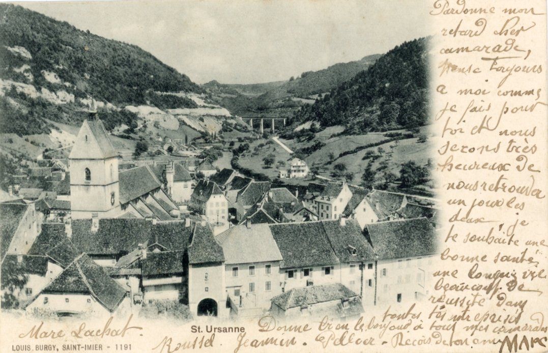 Cartoline postali: St. Ursanne  JU      en 1903 – Usato da Brig venduto da Valcards54