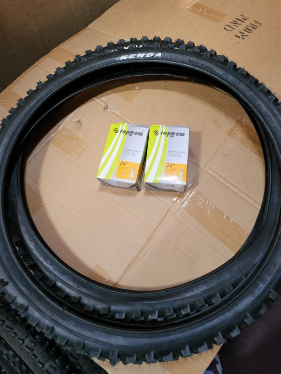 Reifen 24 X 1,95 (50-507) + Schlauch Für Mountainbike – 24 Zoll, Schwarz, Für Damen, Herren & Jugendliche