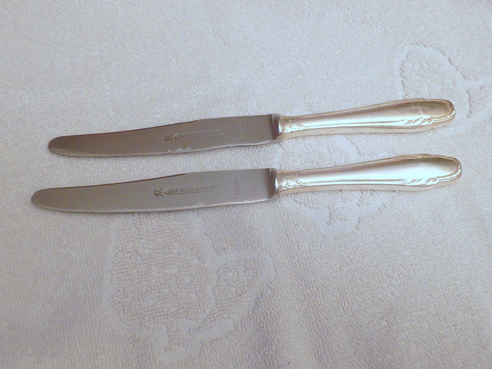 Coltelli da cucina: 5 verschiedene Menümesser, 20cm lang, Griffe versilbert – Usato da Ueberstorf venduto da dinbau 2