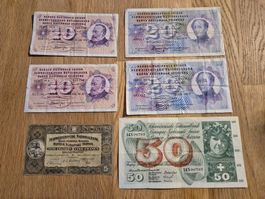 Banknotenlot 6 Stück - 5 - 50 Franken - tolle Serie!