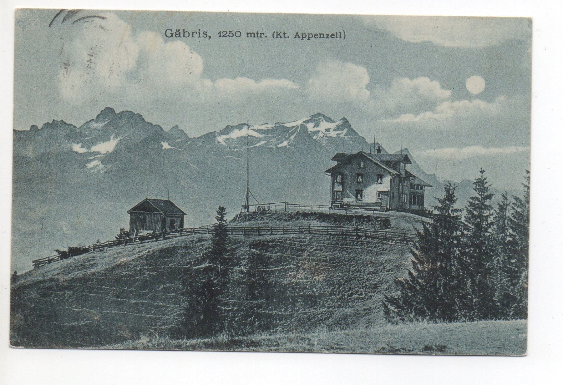 Cartoline postali: GAIS Gäbris im Mondschein – Usato da Jona venduto da philajona