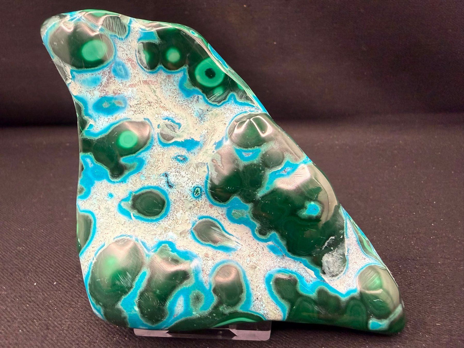 Mineralien & Heilsteine: Malachit und Chrysocolla poliert – Gebraucht aus Schinznach Bad von Demerald 1
