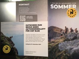 Gutschein Niederhorn CHF 10.00 gültig bis 31.12.2027