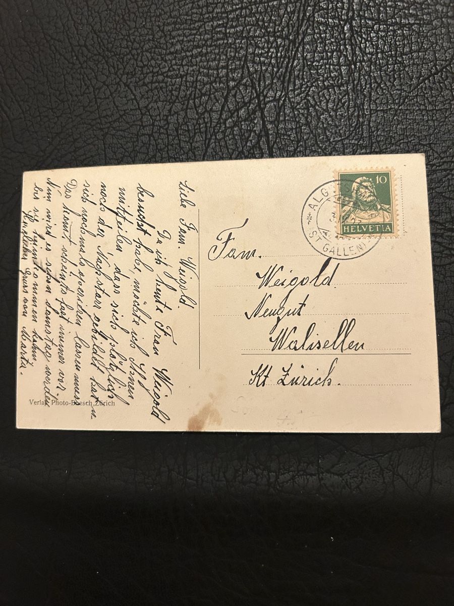 Cartoline postali: Gruss aus Algetshausen 1923 – Usato da Breganzona venduto da Milesbo 1